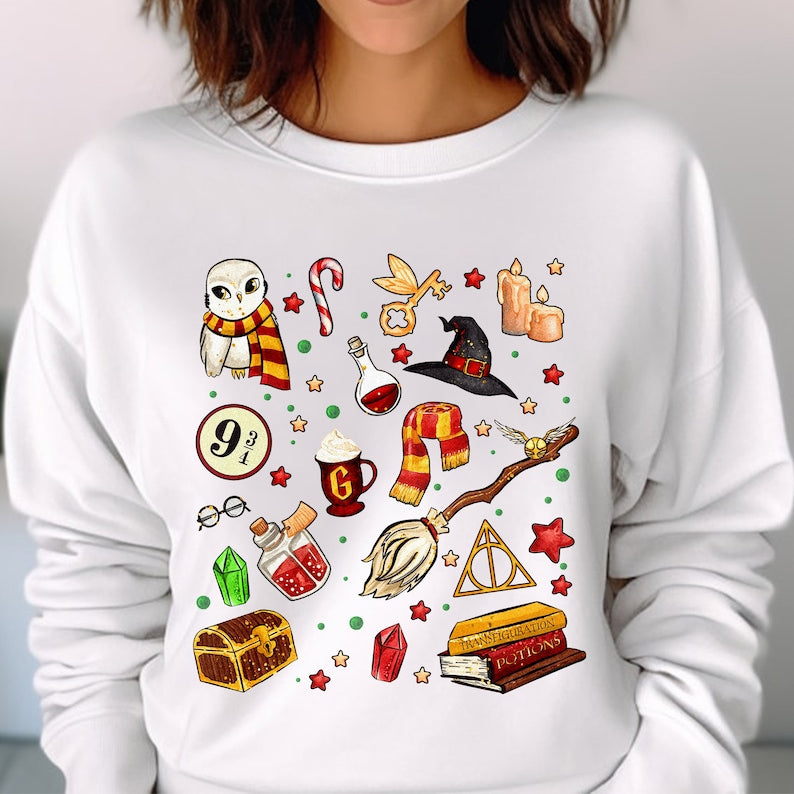 Pottery Christmas Wizard School Sweatshirt