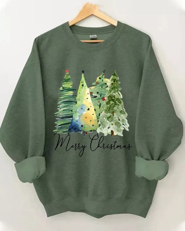 Women's Merry Christmas Tree Casual Sweatshirt