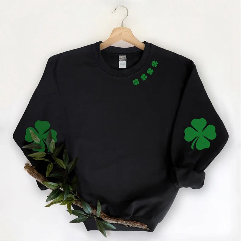 St. Patrick's Day Shamrock Black Sweatshirt
