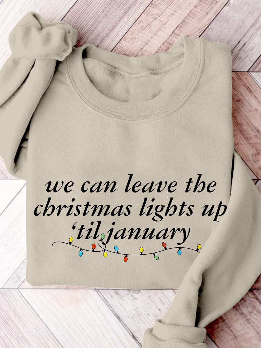 Christmas Letter Print Casual Sweatshirt