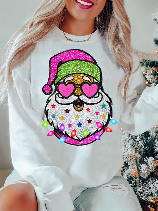 Santa with Sunglasses Trendy Sweatshirt