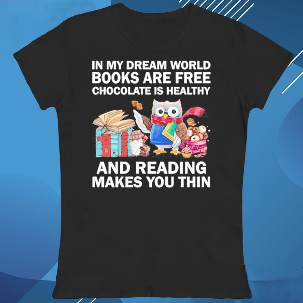 Owl And Books Letter Print T-shirt