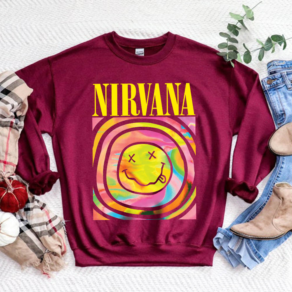 Rock Band Smiley Face Sweatshirt