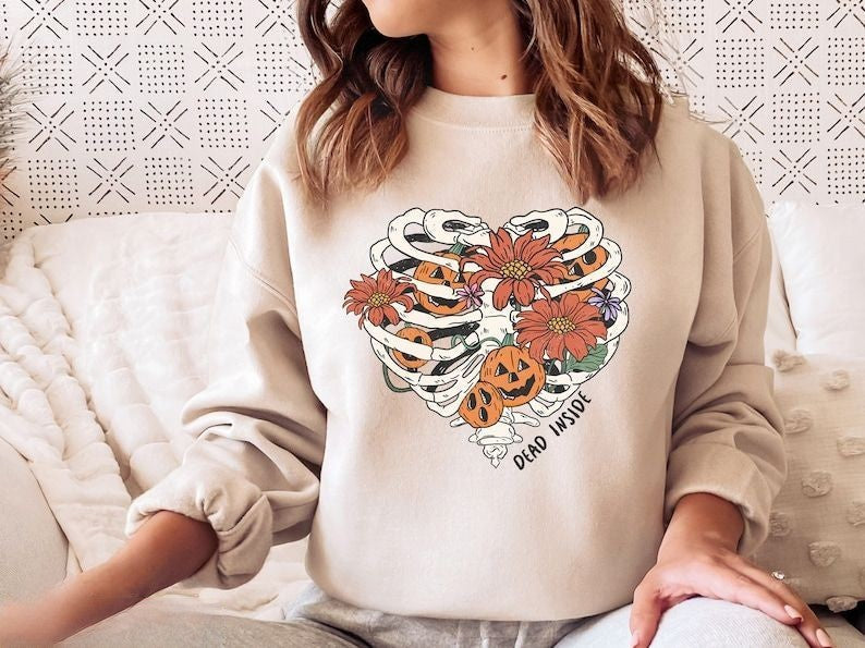 Halloween Dead Inside Skeleton Sweatshirt