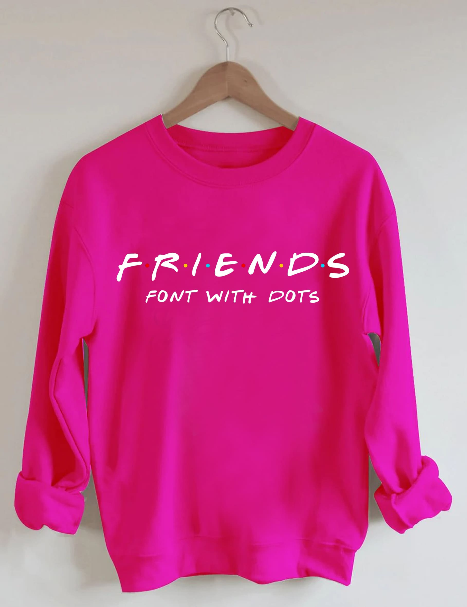 Font with Dots Print Sweatshirt