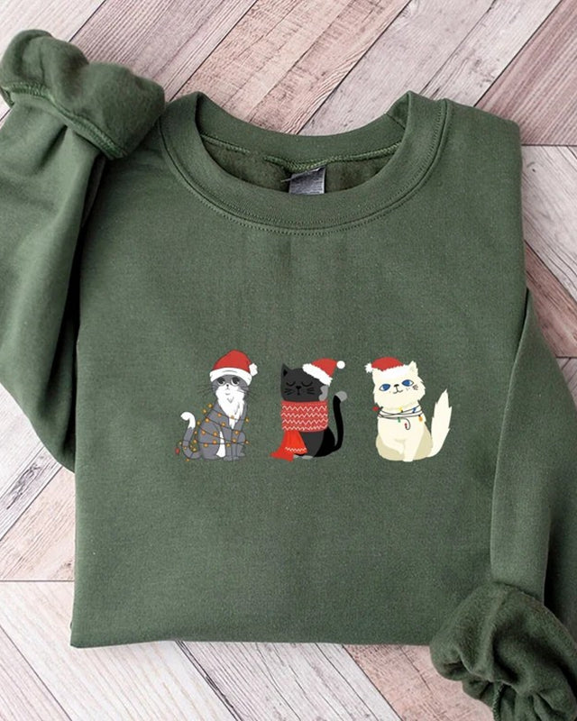 Christmas cats sweatshirt, Christmas gift for cat owners
