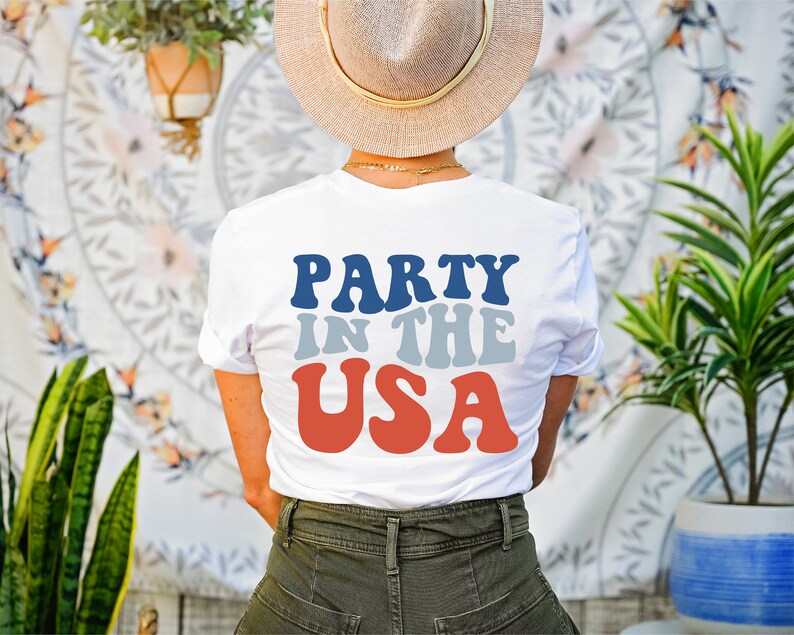 Party in the USA Letter Print T-shirt