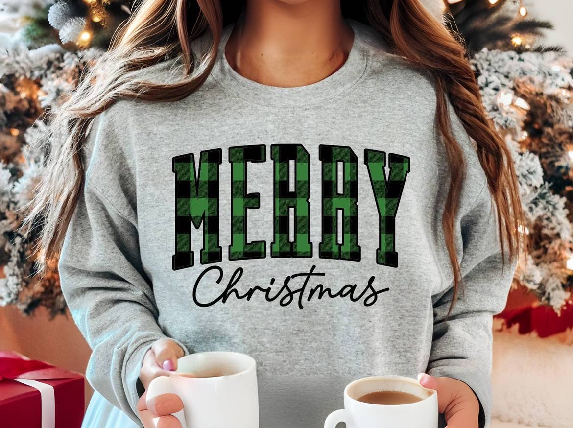 Merry Christmas Letter Print Sweatshirt