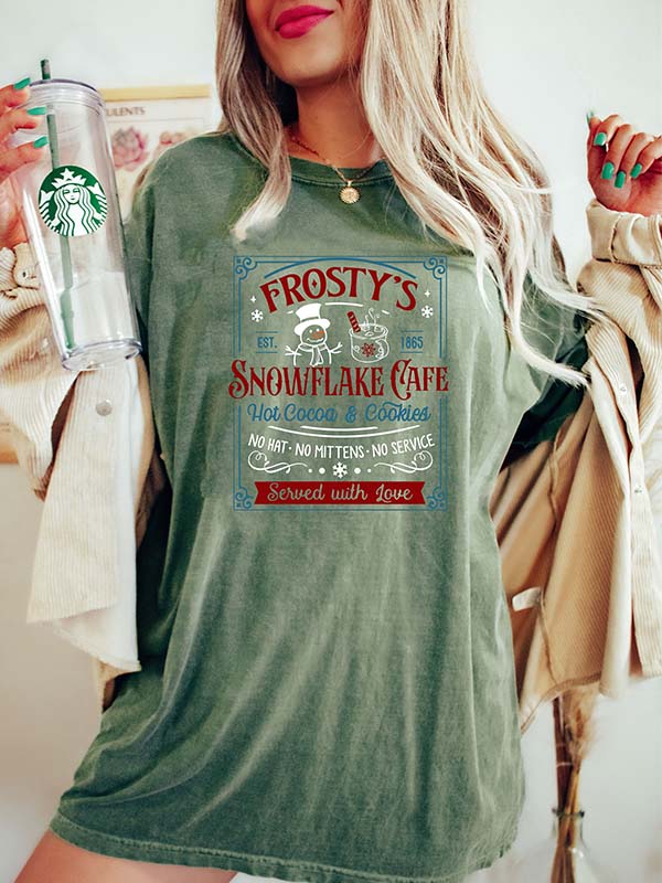 Frosty's Snowflake Cafe Cute Christmas T-shirt