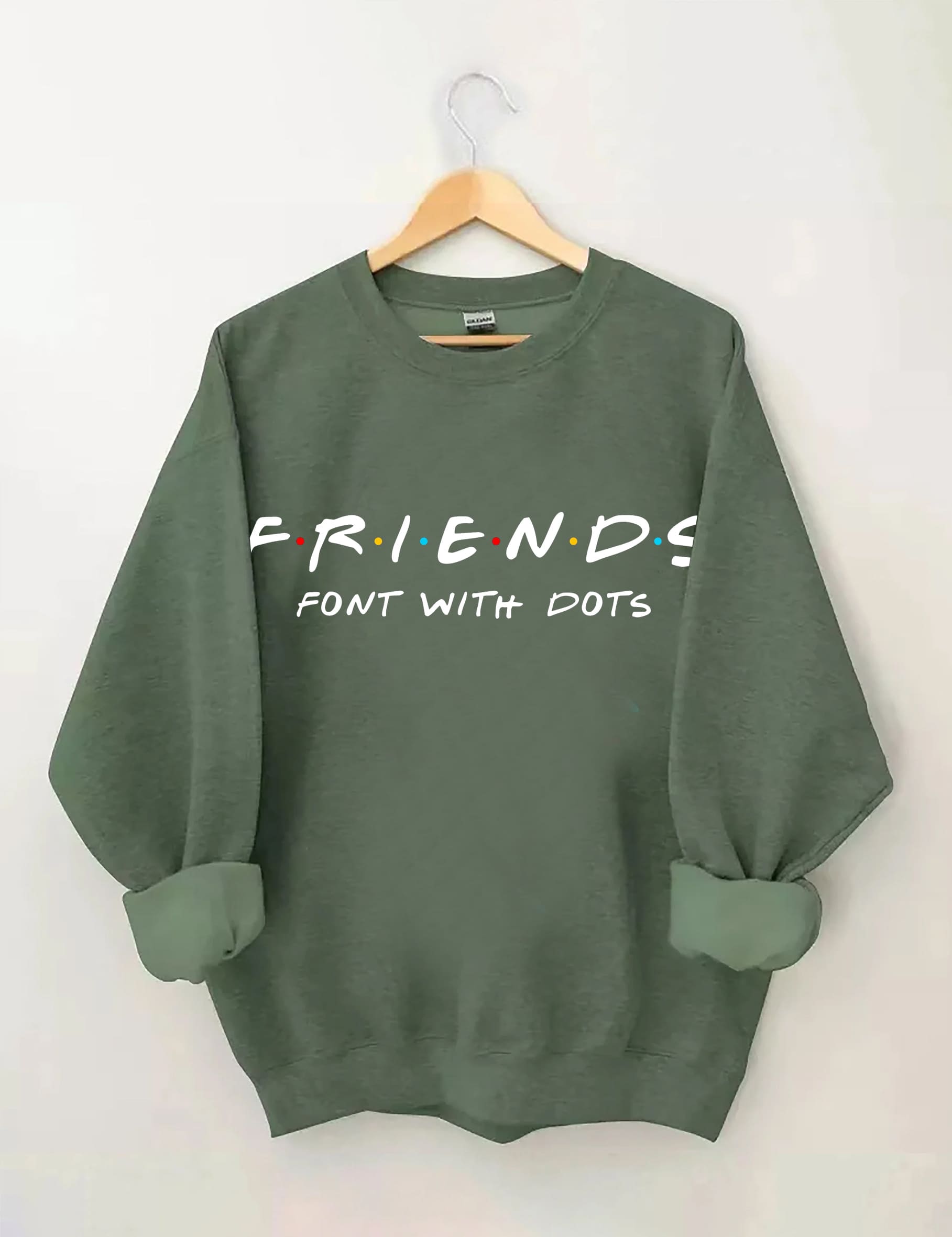 Font with Dots Print Sweatshirt