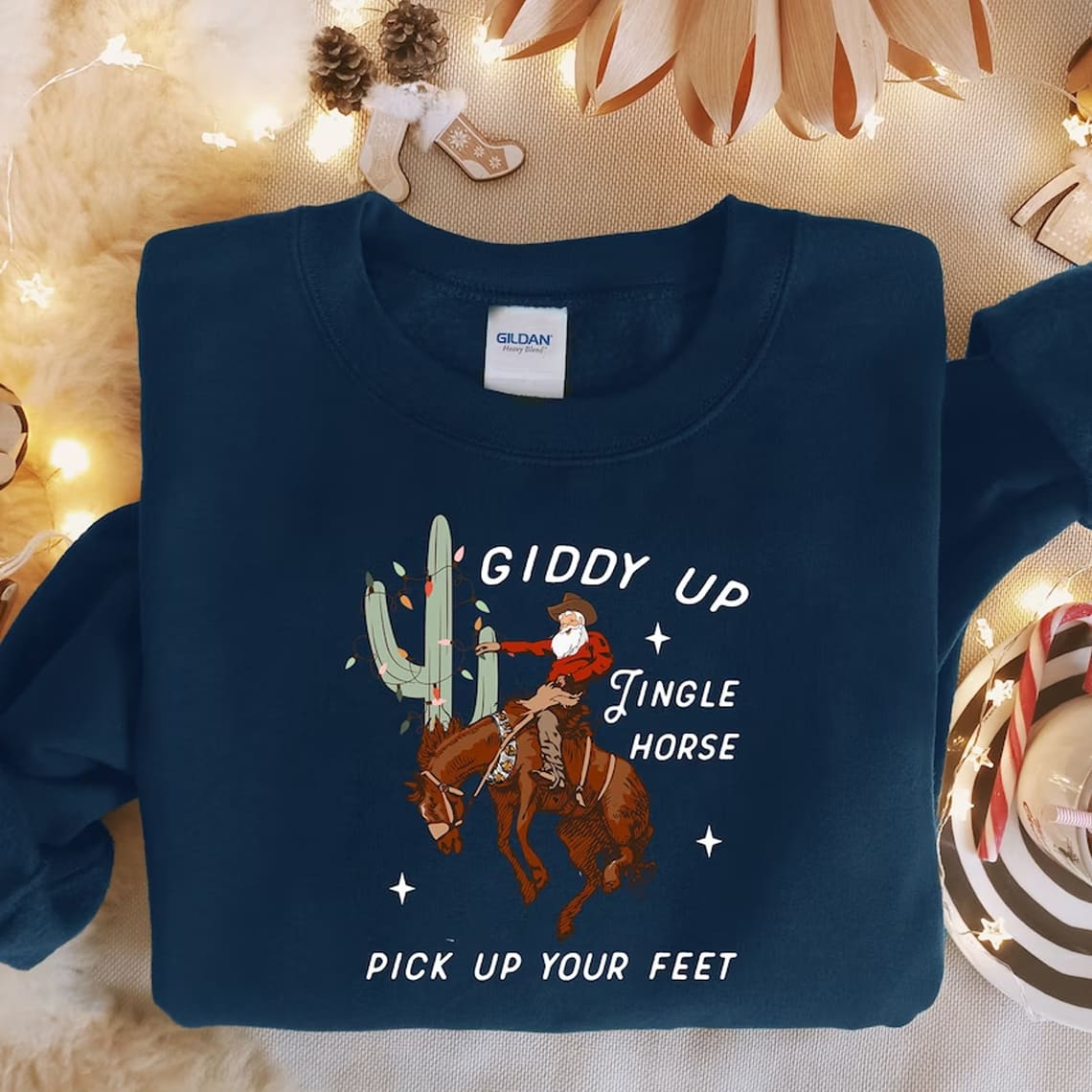 Giddy Up Jingle Horse Pick Up Your Feet Sweatshirt