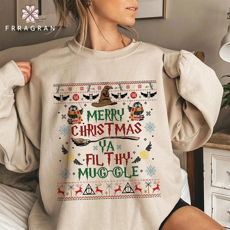 Wizard Christmas Ya Filthy Animal Ugly Sweatshirt