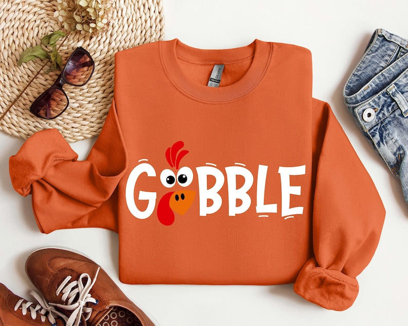 Gobble Turkey Trendy Sweatshirt